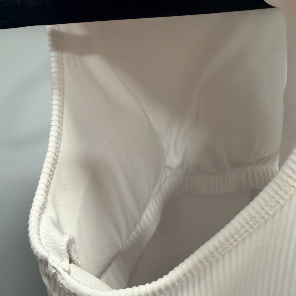 Womens Jockey Cream Ribbed Tank Top - Picture 4 of 4